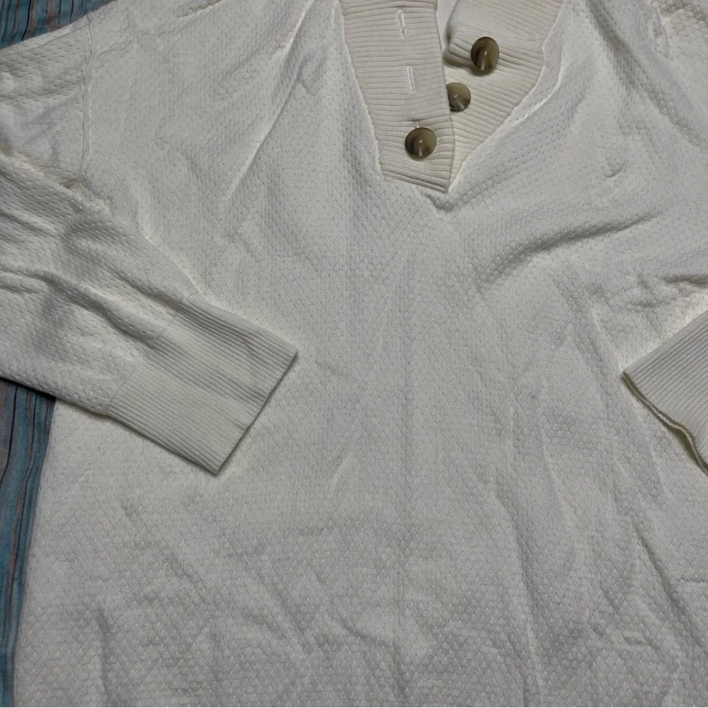 Tommy John Women's Sweater Lounge Henley - Picture 2 of 9